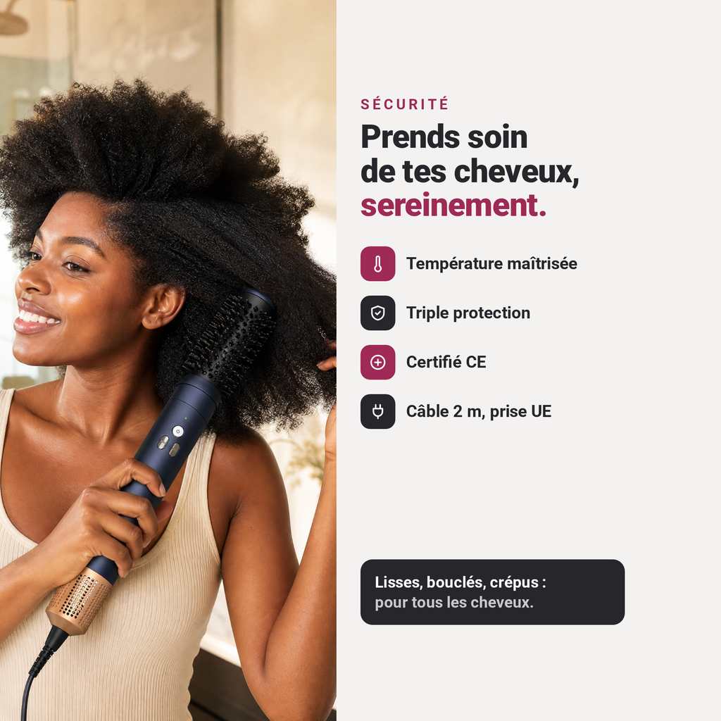 ELYRA Hairdryer Pro : sécurité, triple protection, certifié CE